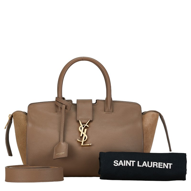 Saint Laurent Monogram Downtown Cabas Leather Handbag 2WAY