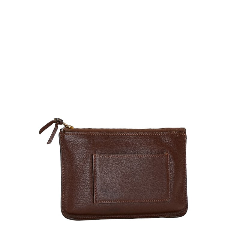 Hermes Portefolio Coin Case Leather Vanity Bag in Fair condition