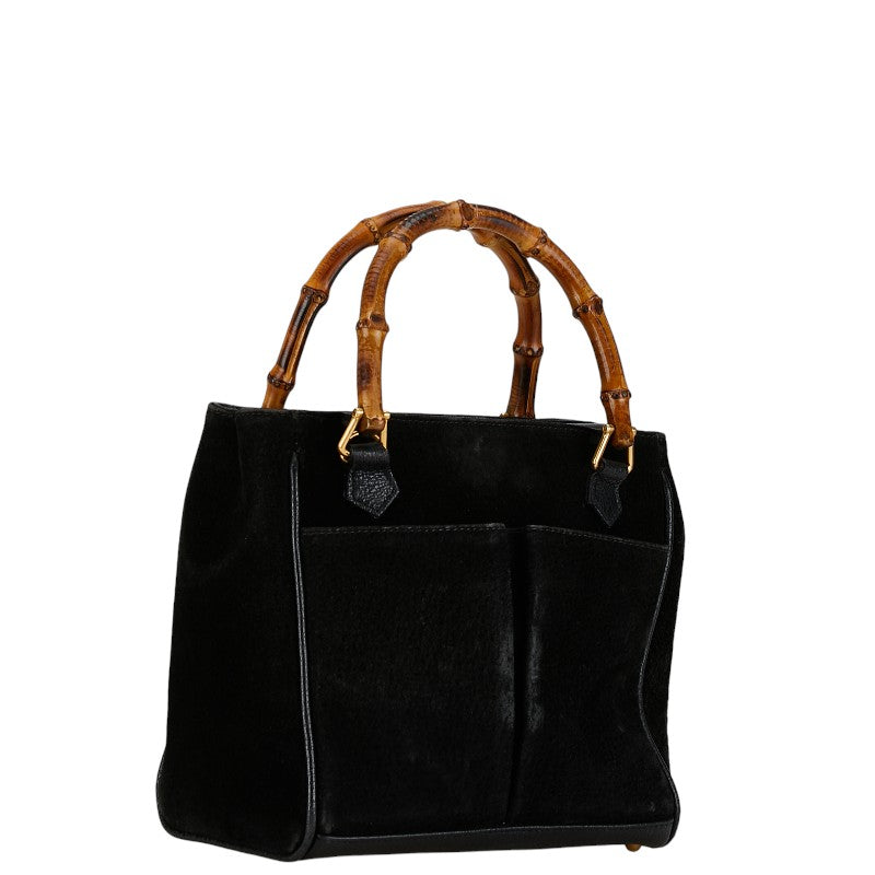 Gucci Suede Bamboo Handbag Suede Handbag 1230316 in Good condition