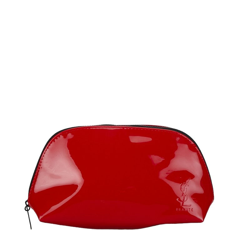 Yves Saint Laurent Red Enamel Accessory Pouch in Very Good Condition