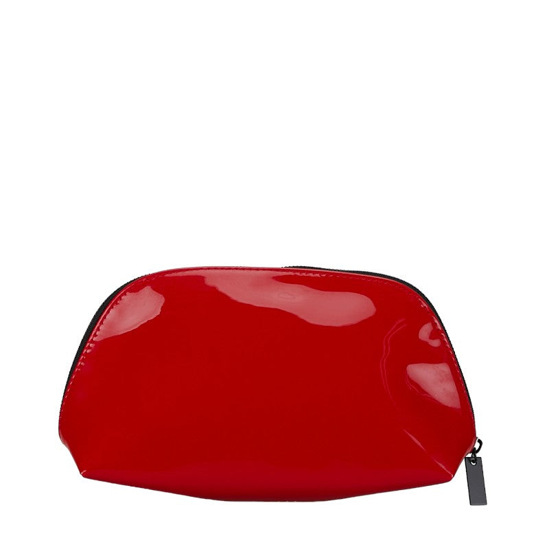 Yves Saint Laurent Red Enamel Accessory Pouch in Very Good Condition