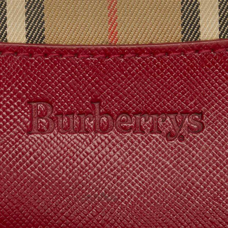 Burberry Nova Check Shadow Horse Canvas Leather Handbag