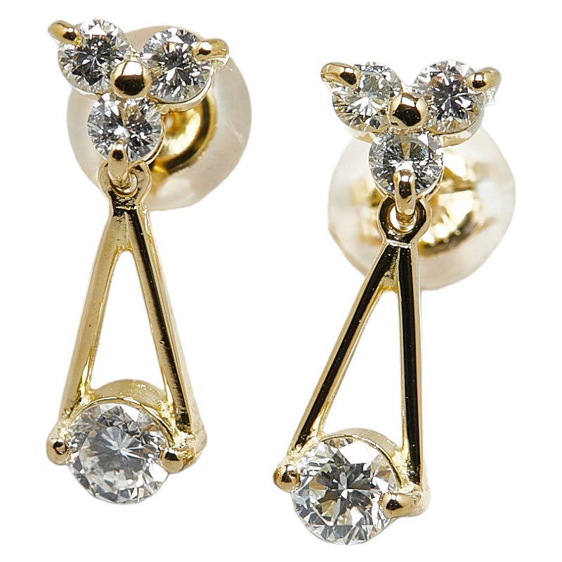 [LuxUness] 18K Diamond Drop Earrings  Metal Earrings in Excellent condition