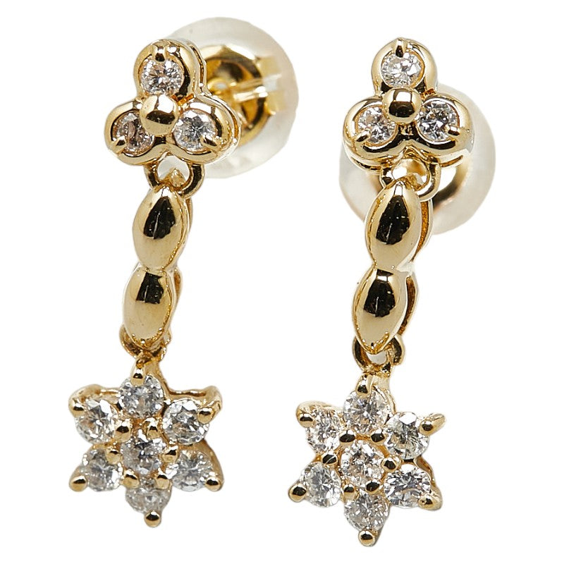 [LuxUness] 18K Star Diamond Earrings Metal Earrings in Excellent condition