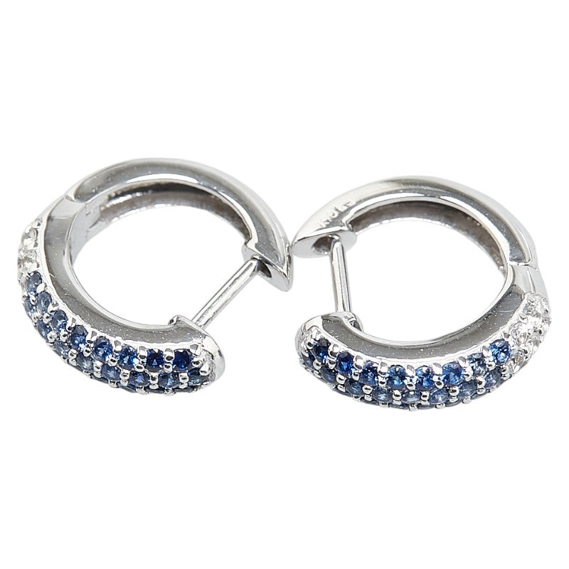 [LuxUness] Sapphire Hoop Earrings  Metal Earrings in Excellent condition