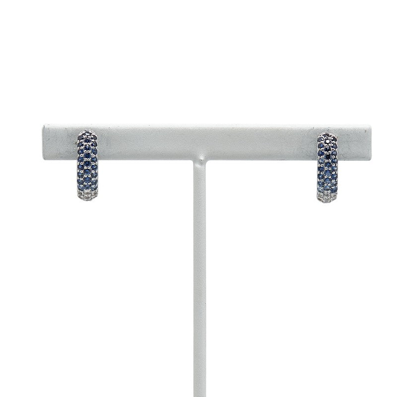 [LuxUness] Sapphire Hoop Earrings  Metal Earrings in Excellent condition