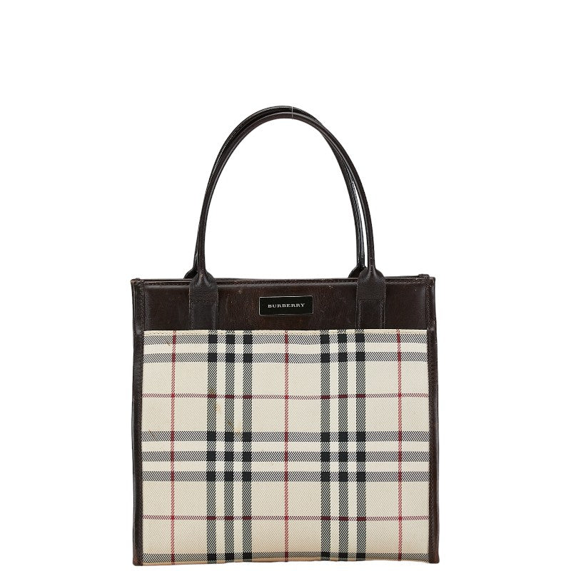 Burberry Nova Check Canvas Leather Handbag in Very Good Condition