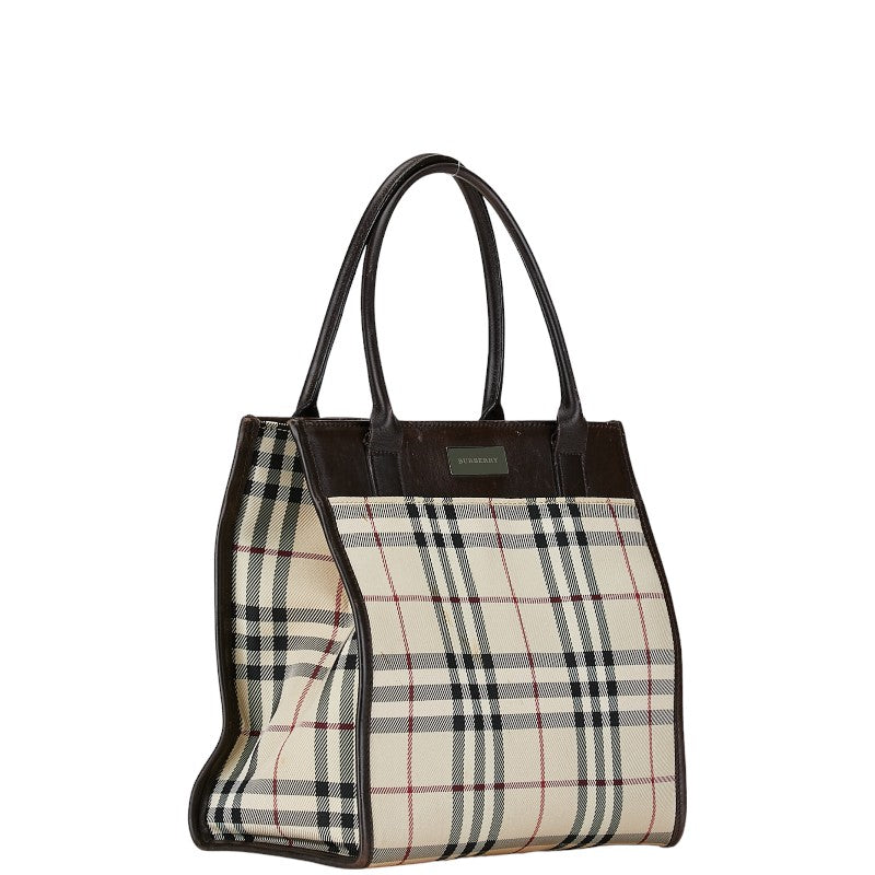 Burberry Nova Check Canvas Leather Handbag in Very Good Condition