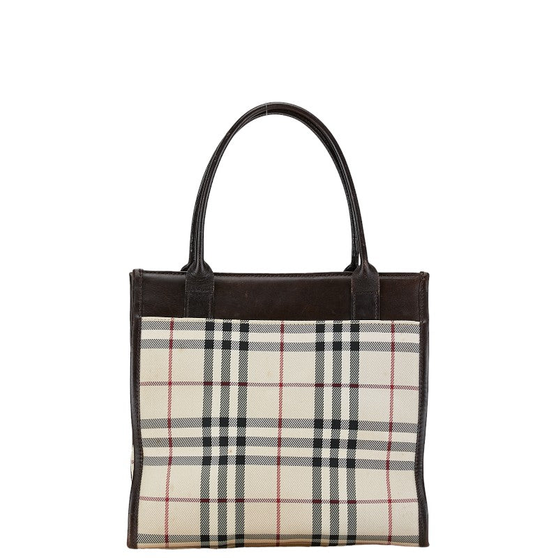 Burberry Nova Check Canvas Leather Handbag in Very Good Condition