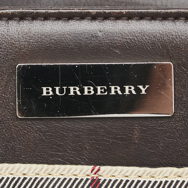 Burberry Nova Check Canvas Leather Handbag in Very Good Condition