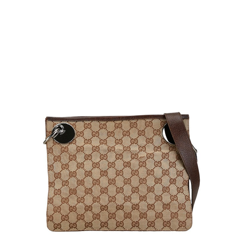 Gucci GG Canvas Shoulder Bag Beige Brown