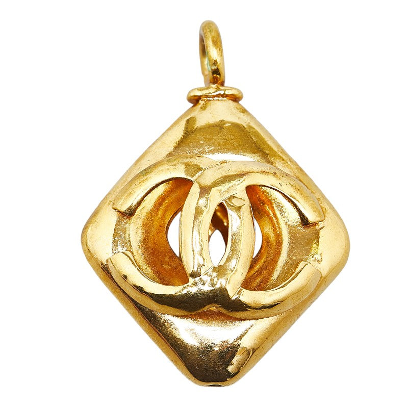 Chanel Vintage Coco Mark Pendant Top Gold Plated in Very Good Condition