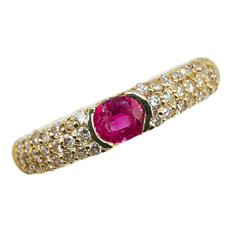 LuxUness 18k Gold Diamond Ruby Ring Metal Ring in Excellent condition