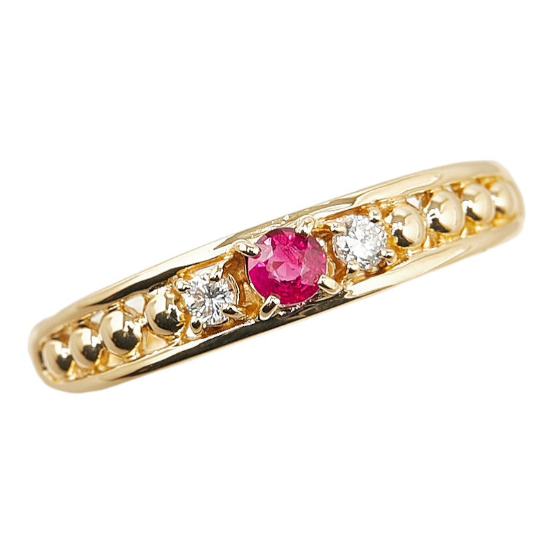 LuxUness 18K Ruby Diamond Ring  Metal Ring in Excellent condition
