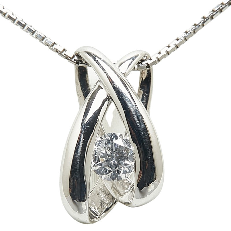 LuxUness Platinum Diamond Necklace  Metal Necklace in Excellent condition