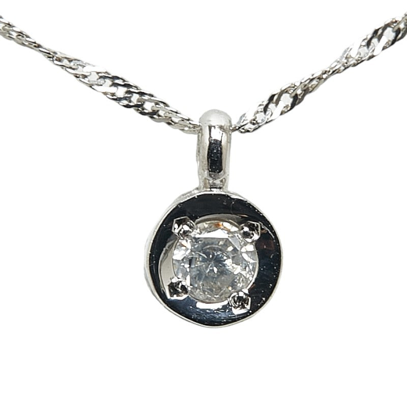 Platinum Pt900 Pt850 Diamond 0.1ct Necklace in Excellent Condition