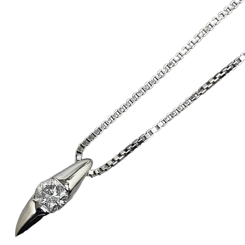 LuxUness Platinum Diamond Necklace Metal Necklace in Excellent condition