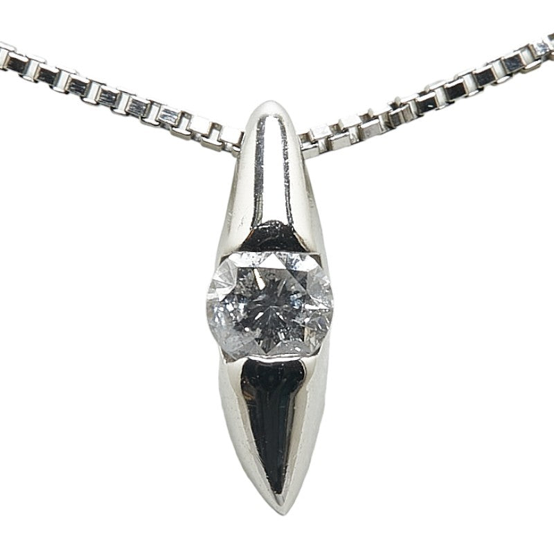 LuxUness Platinum Diamond Necklace Metal Necklace in Excellent condition