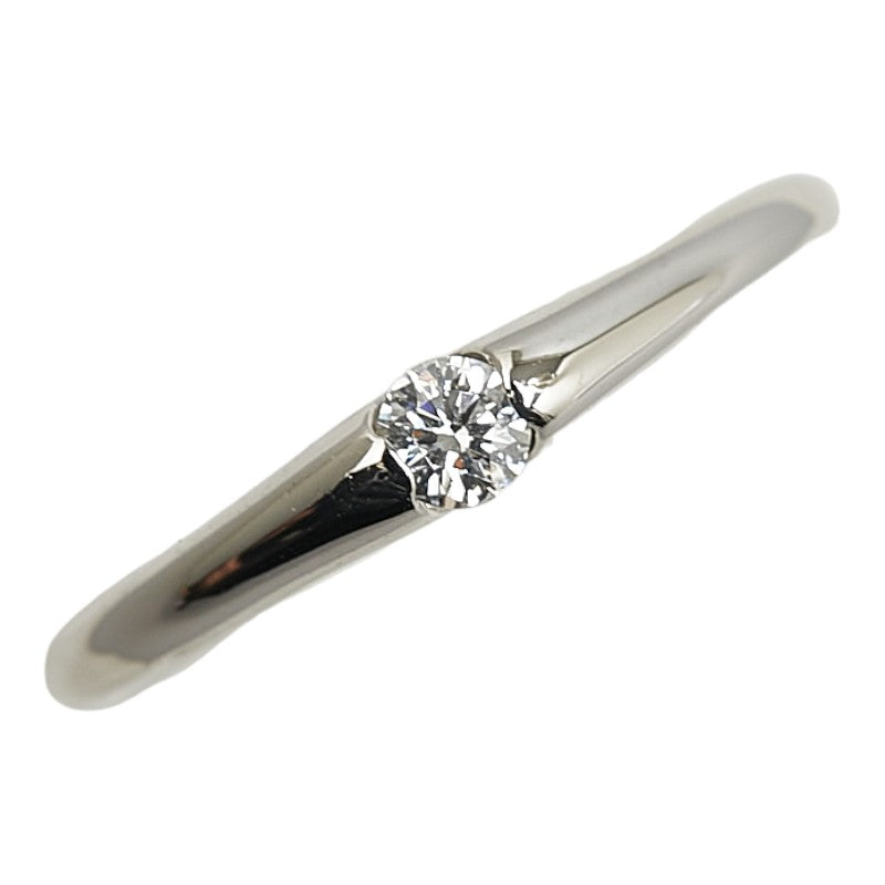 LuxUness Platinum Classic Diamond Ring Metal Ring in Excellent condition