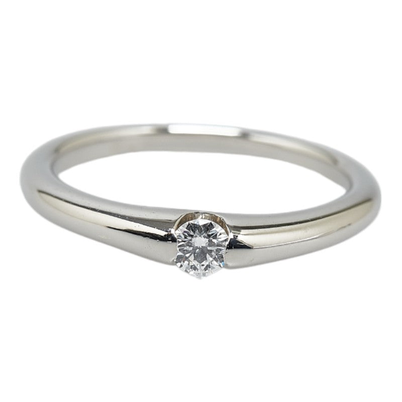 LuxUness Platinum Classic Diamond Ring Metal Ring in Excellent condition