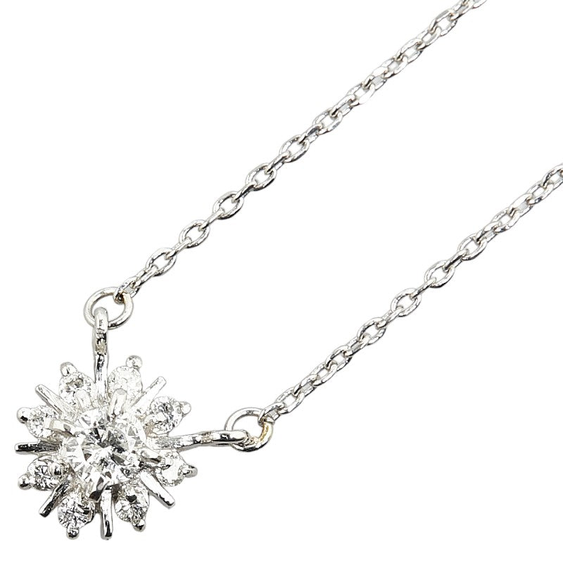 LuxUness Platinum Diamond Snowflake Necklace  Metal Necklace in Excellent condition