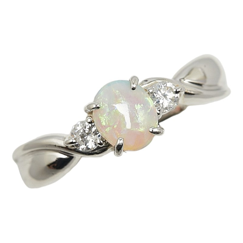 Pt900 Platinum Opal 0.43ct Diamond 0.14ct Ring in Great Condition