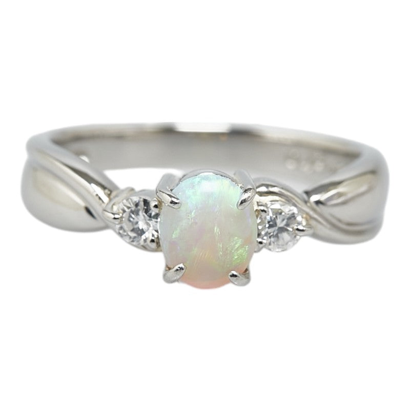 Pt900 Platinum Opal 0.43ct Diamond 0.14ct Ring in Great Condition