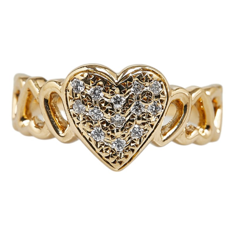 LuxUness 18K Diamond Heart Ring  Metal Ring in Excellent condition