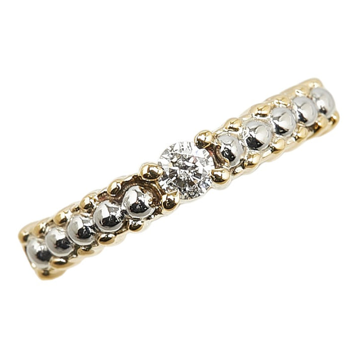 Pt900 Platinum K18YG Gold Diamond Ring