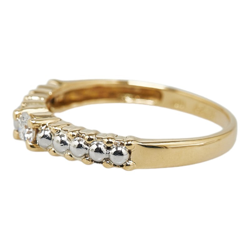 Pt900 Platinum K18YG Gold Diamond Ring