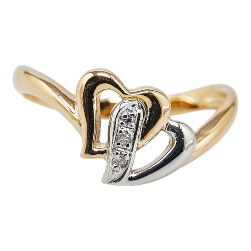 LuxUness 20K & Platinum Diamond Heart Ring  Metal Ring in Excellent condition