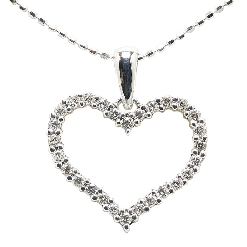 LuxUness 18K Diamond Heart Necklace  Metal Necklace in Excellent condition
