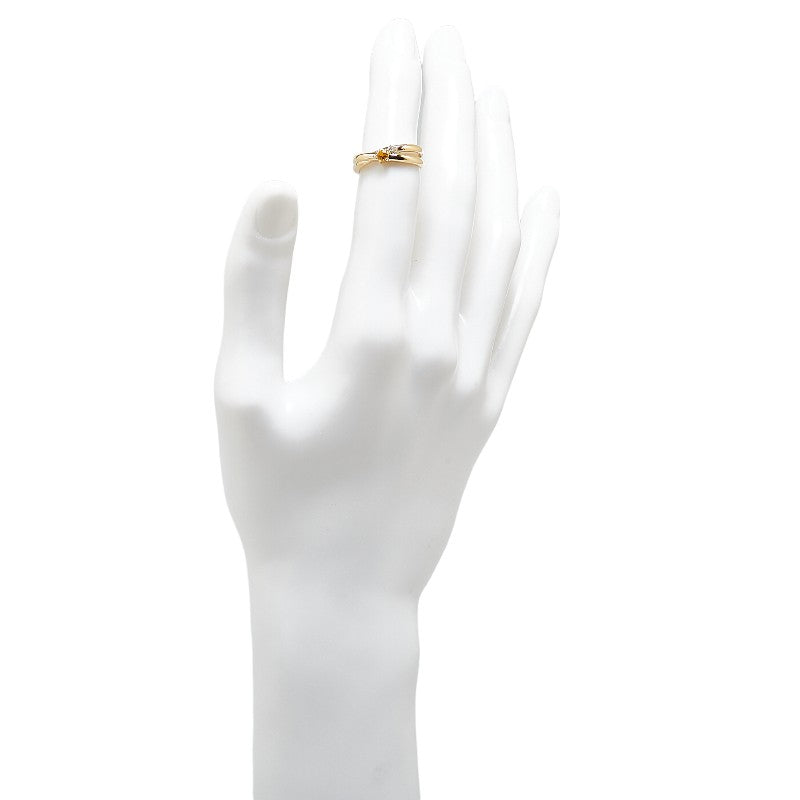 K18YG Yellow Gold Citrine 0.09ct Diamond 0.02ct Ring