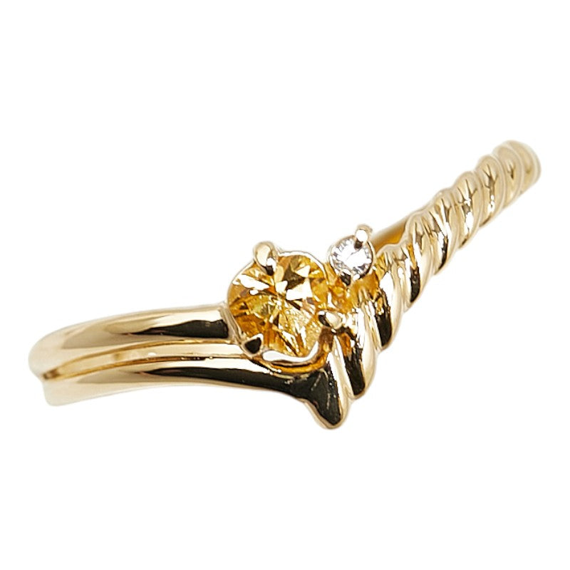 K18YG Yellow Gold Diamond Ring 7.5 in Excellent Condition