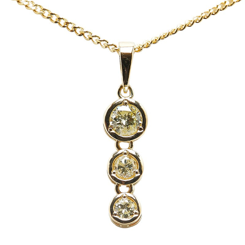 K18YG Yellow Gold Yellow Diamond 0.31ct Necklace in Excellent Condition