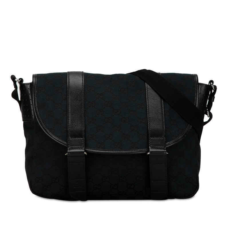 Gucci GG Canvas Leather Messenger Shoulder Bag 145859