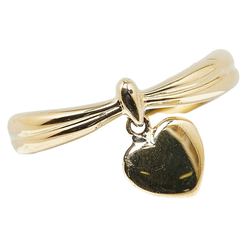 Seiko K18YG Yellow Gold Heart Charm Ring Size 13