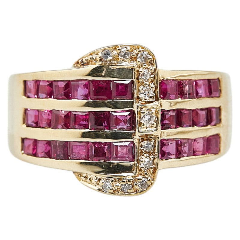 [LuxUness] 18K Ruby Diamond Ring  Metal Ring in Excellent condition