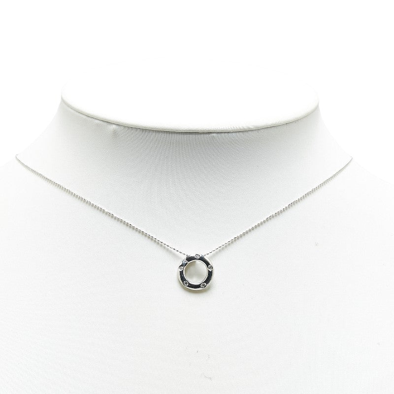 K14WG White Gold Diamond Pendant Necklace in Great Condition