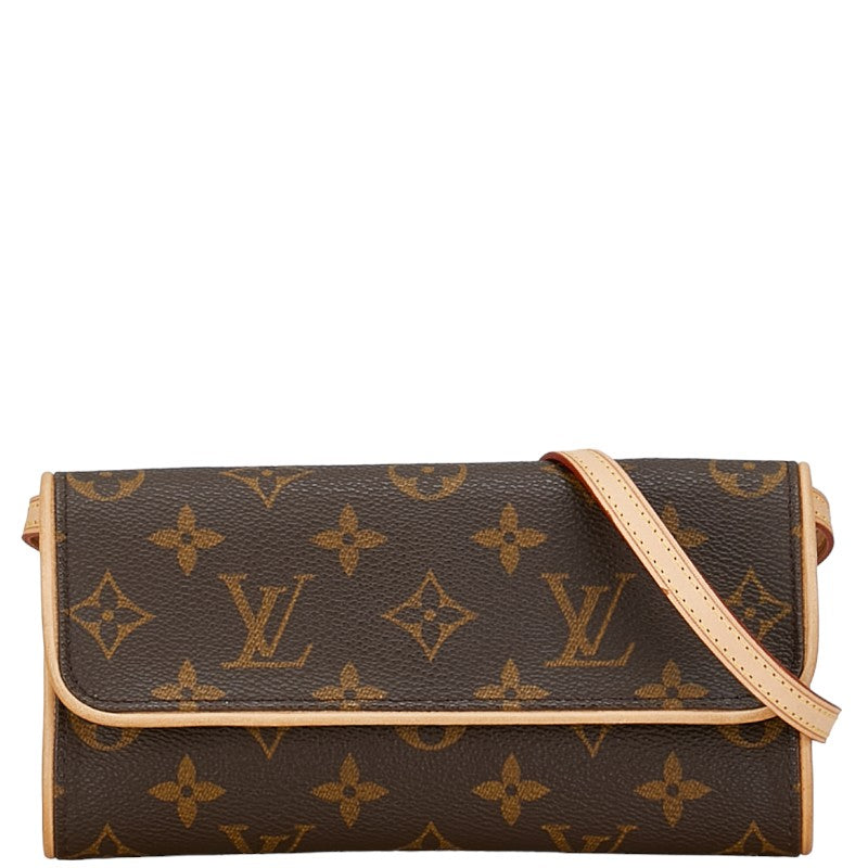 Louis Vuitton Monogram Twin PM Crossbody Bag M51854 Brown PVC Leather in Very Good Condition