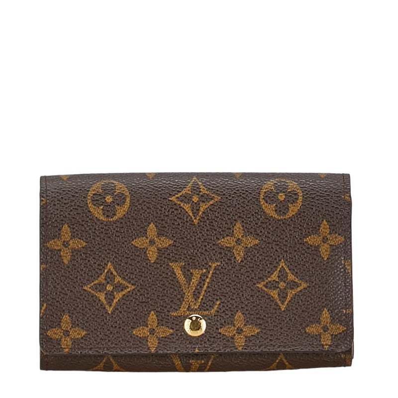 Louis Vuitton Monogram Bifold Wallet M61730 Brown PVC Leather in Very Good Condition