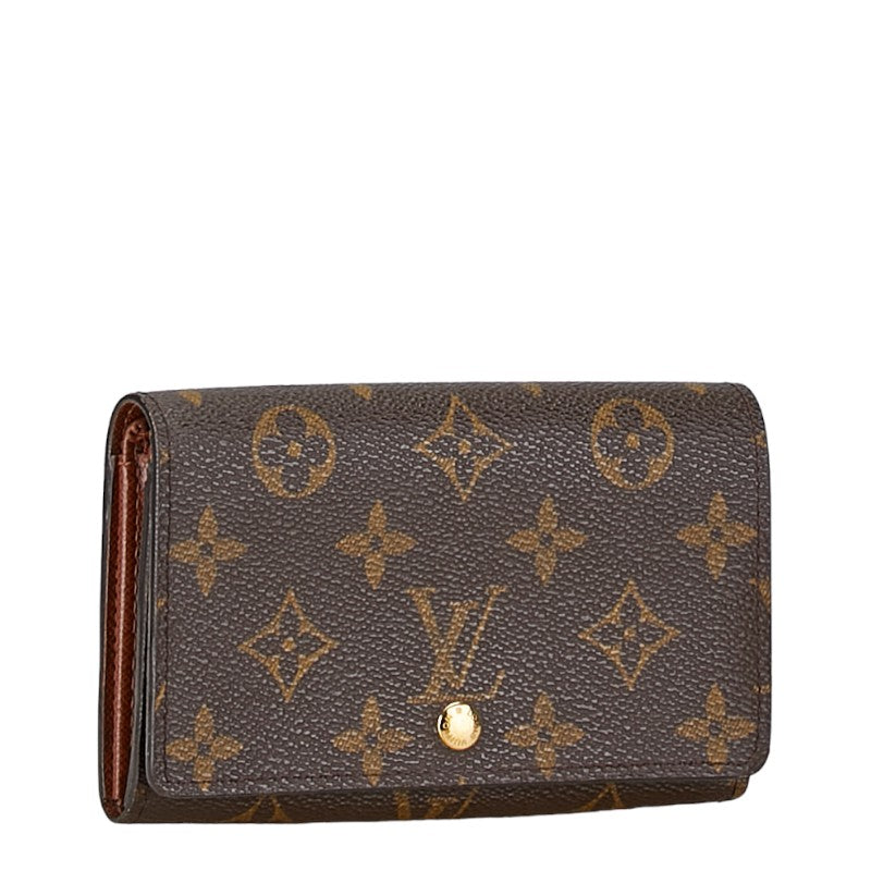 Louis Vuitton Monogram Bifold Wallet M61730 Brown PVC Leather in Very Good Condition