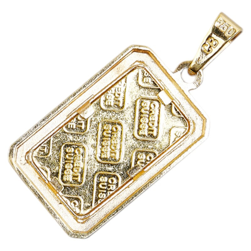 [LuxUness] 18K Credit Suisse Pendant Metal Necklace in Excellent condition