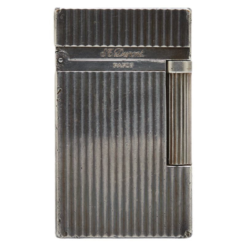 Dupont Line 2 Vertical Line Metal Lighter Antique in Very Good Condition