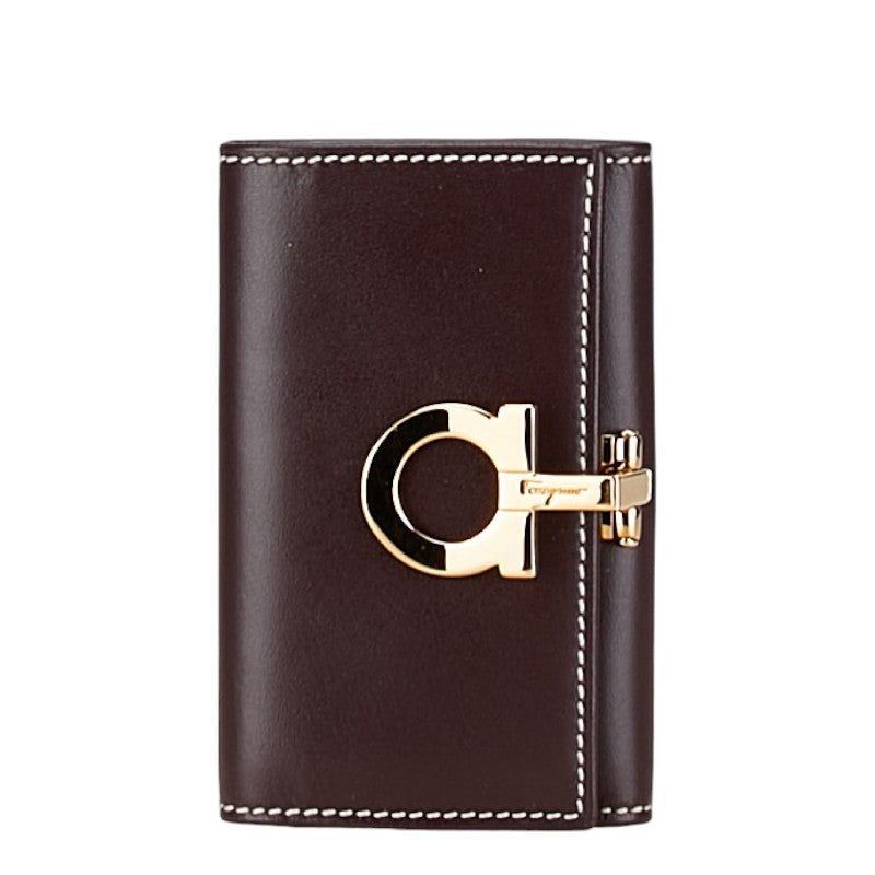 Salvatore Ferragamo Gancini Leather Key Case