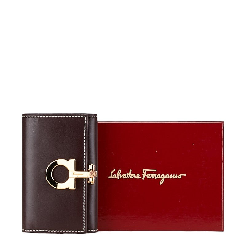 Salvatore Ferragamo Gancini Leather Key Case