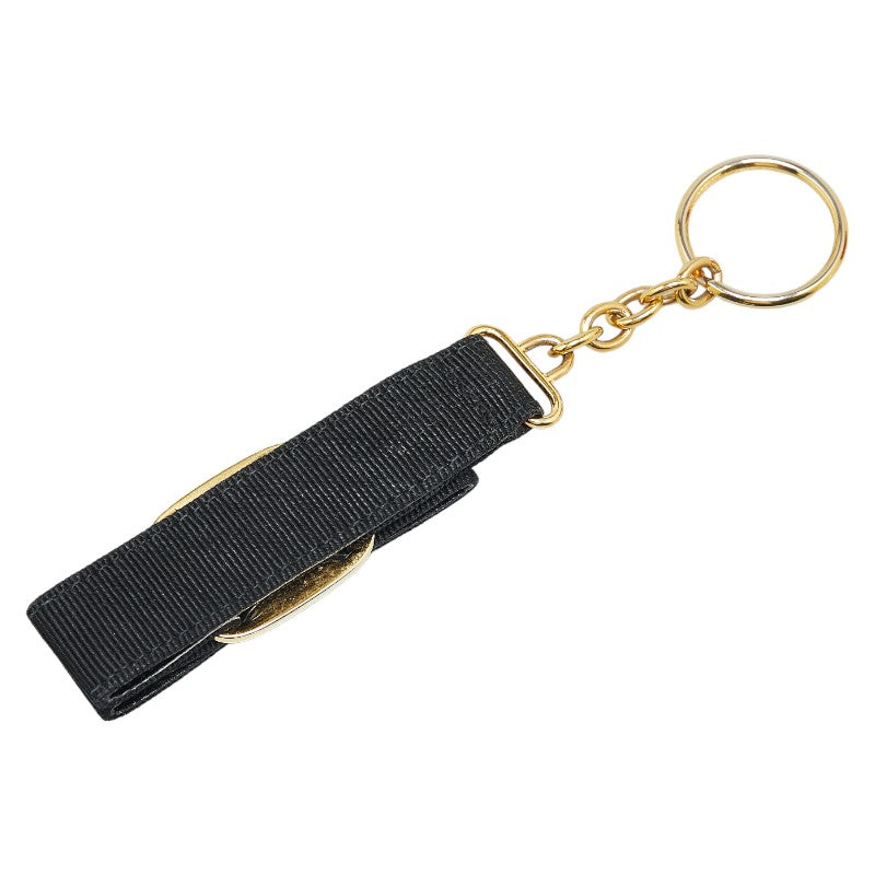 Salvatore Ferragamo Vara Ribbon Canvas Keyring Keychain in Very Good Condition