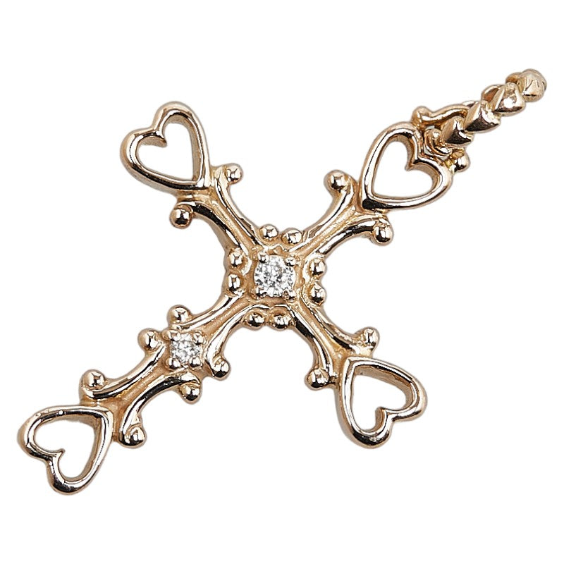 [LuxUness] 18k Gold Diamond Crucifix Pendant Metal Pendant in Excellent condition