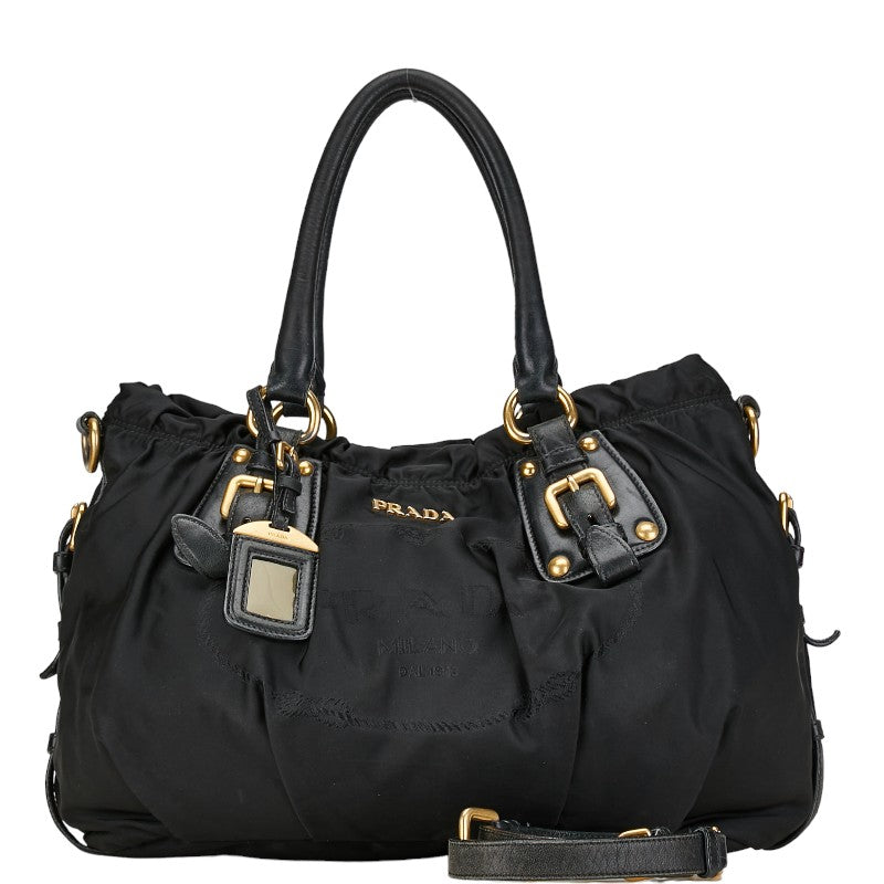 Prada Tessuto Gaufre Handbag  Canvas Handbag in Fair condition