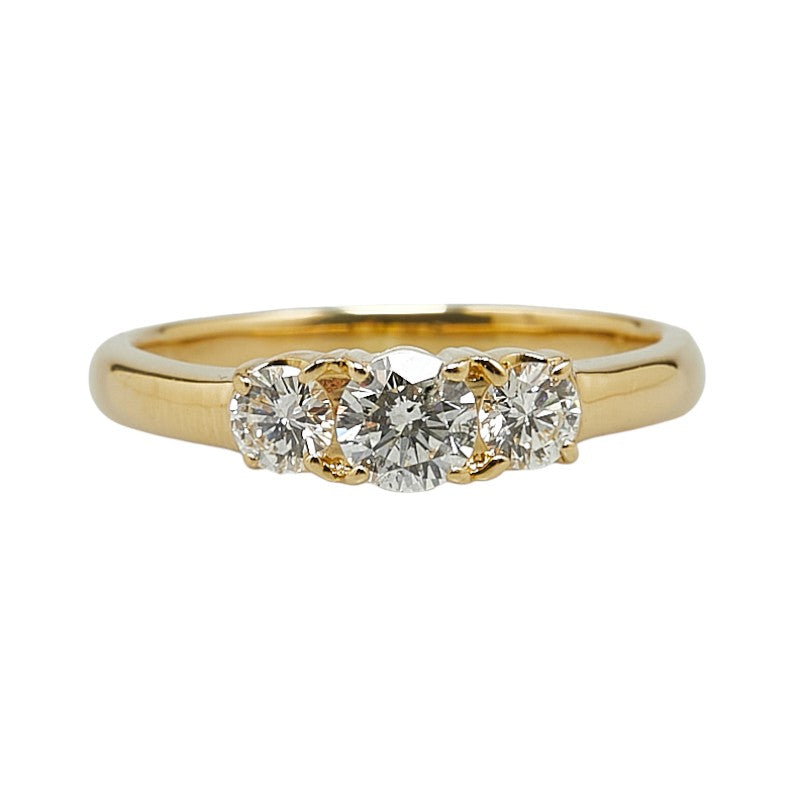 K18YG Yellow Gold Diamond Ring 0.40ct 0.38ct Size 17